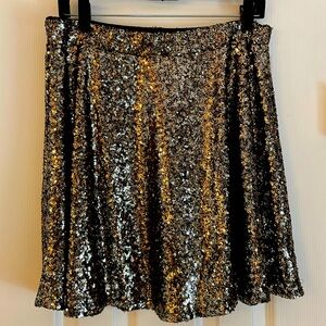 Gold Sequin/black Skirt Size L Halloween Disco bling